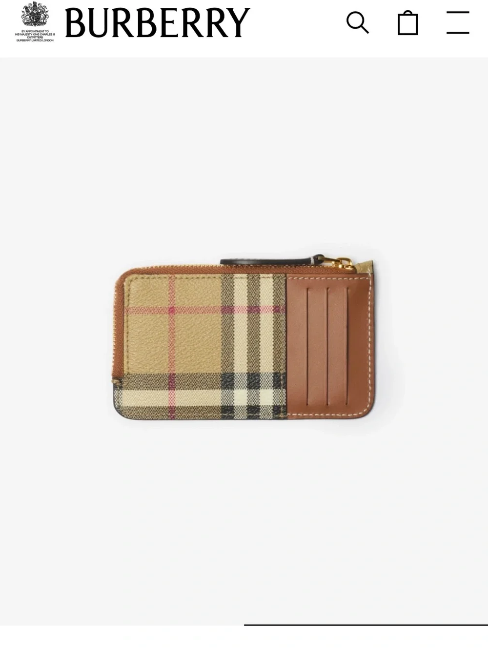 Burberry Black and Tan Plaid Women’s Card Wallet